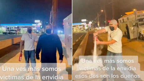 El video de un vendedor ambulante de tacos que 'asalta' con un extintor el puesto de un competidor y arruina su carne supera las 5 millones de visitas