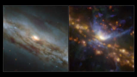 FOTO: Captan un agujero negro supermasivo mientras lanza ráfagas de gas