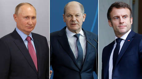 Putin informa a Macron y a Scholz sobre "la realidad de la situación" humanitaria en las zonas donde se desarrolla la operación militar rusa