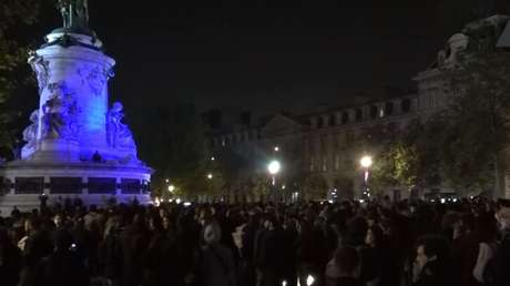 VIDEO: Manifestación en París tras la segunda vuelta de las elecciones presidenciales
