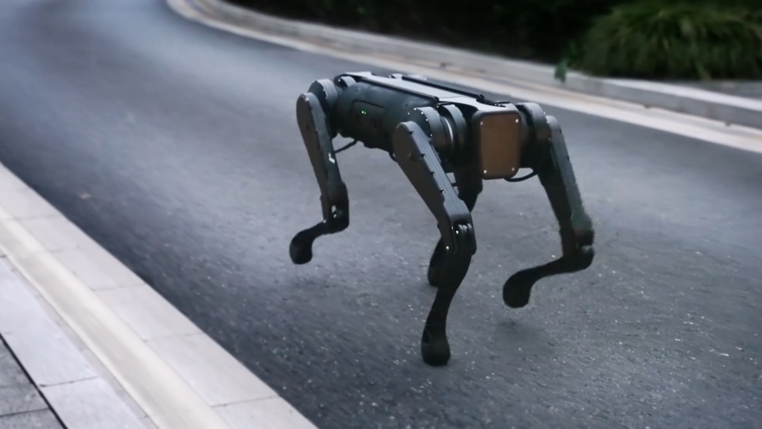 Un robot cuadrúpedo chino camina por el fondo de una piscina y resiste el peso de un hombre de 100 kilos (VIDEO)