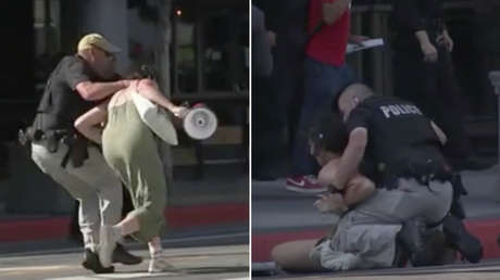 VIDEO: El Servicio Secreto de EE.UU. derriba a una manifestante antes del discurso de Biden en la Cumbre de las Américas