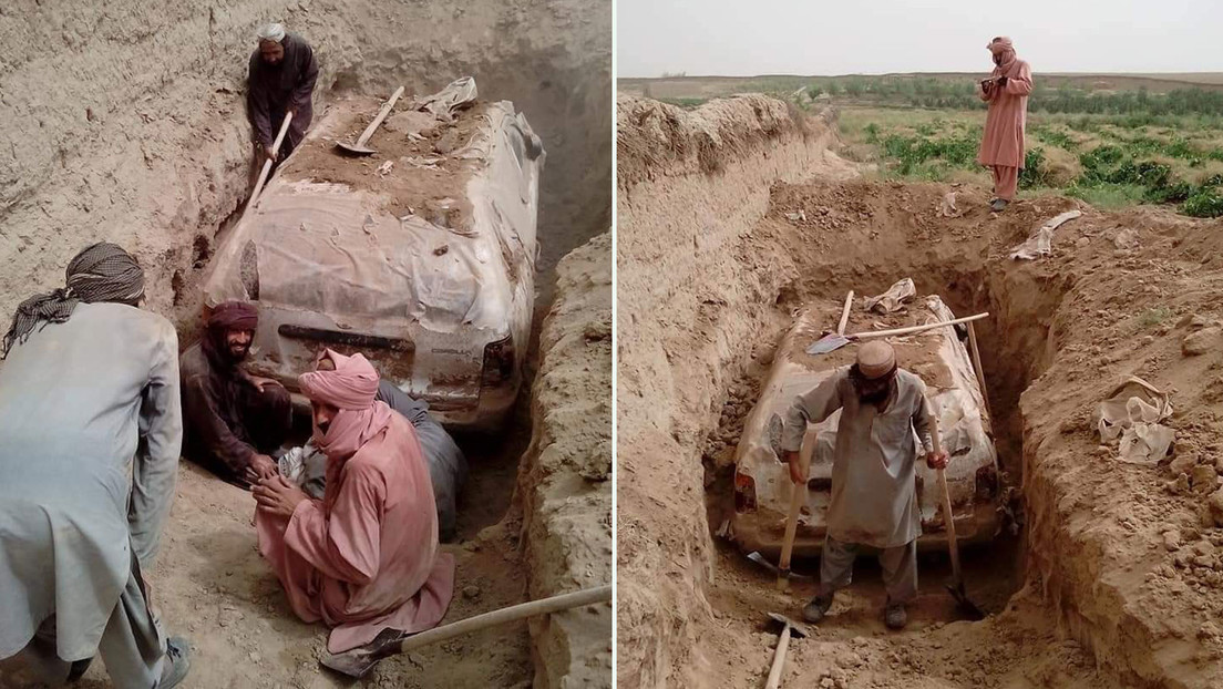 Los talibanes desentierran el auto de su líder fundador, oculto hace 20 años para escapar de las tropas estadounidenses (FOTOS)
