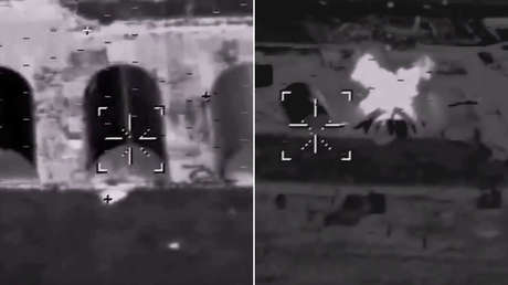 VIDEO: Un misil 'inteligente' ruso filma cómo una instalación militar ucraniana es impactada por otro misil de precisión