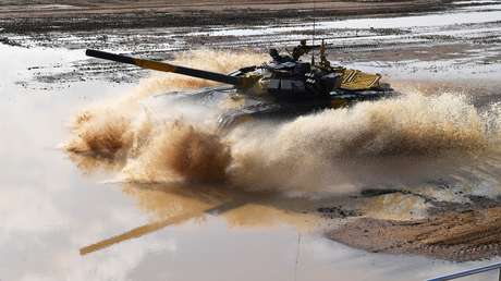 VIDEO: Inicia la cuarta jornada del biatlón de tanques de los Army Games 2022