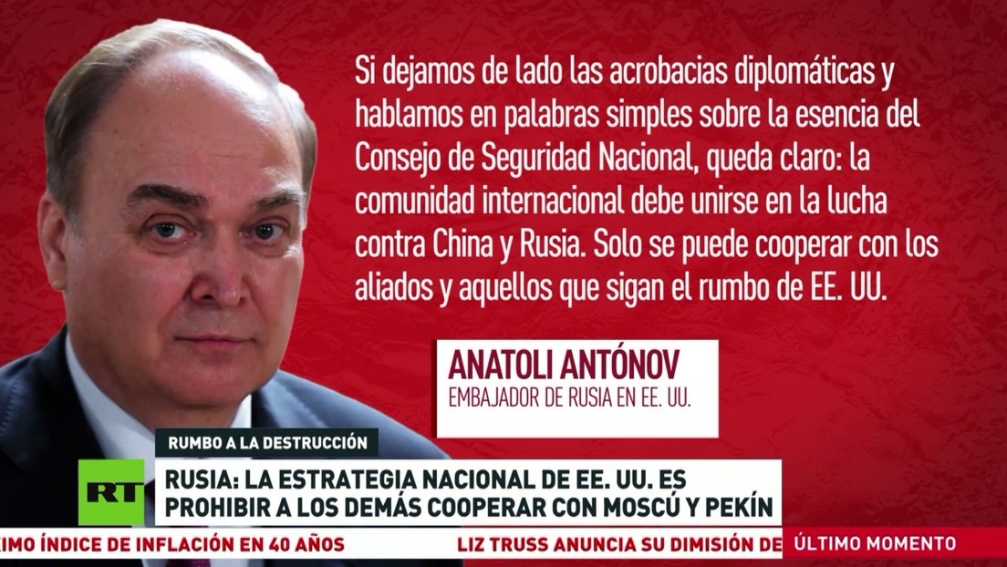 Rusia asegura que la nueva estrategia de seguridad nacional de EE.UU. es prohibir a los demás cooperar con Moscú y Pekín