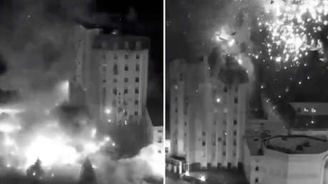 VIDEO: El momento del ataque ucraniano con HIMARS contra la Administración de la ciudad de Energodar