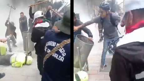 VIDEOS: Tensa jornada de enfrentamientos entre indígenas colombianos y el Esmad en Bogotá