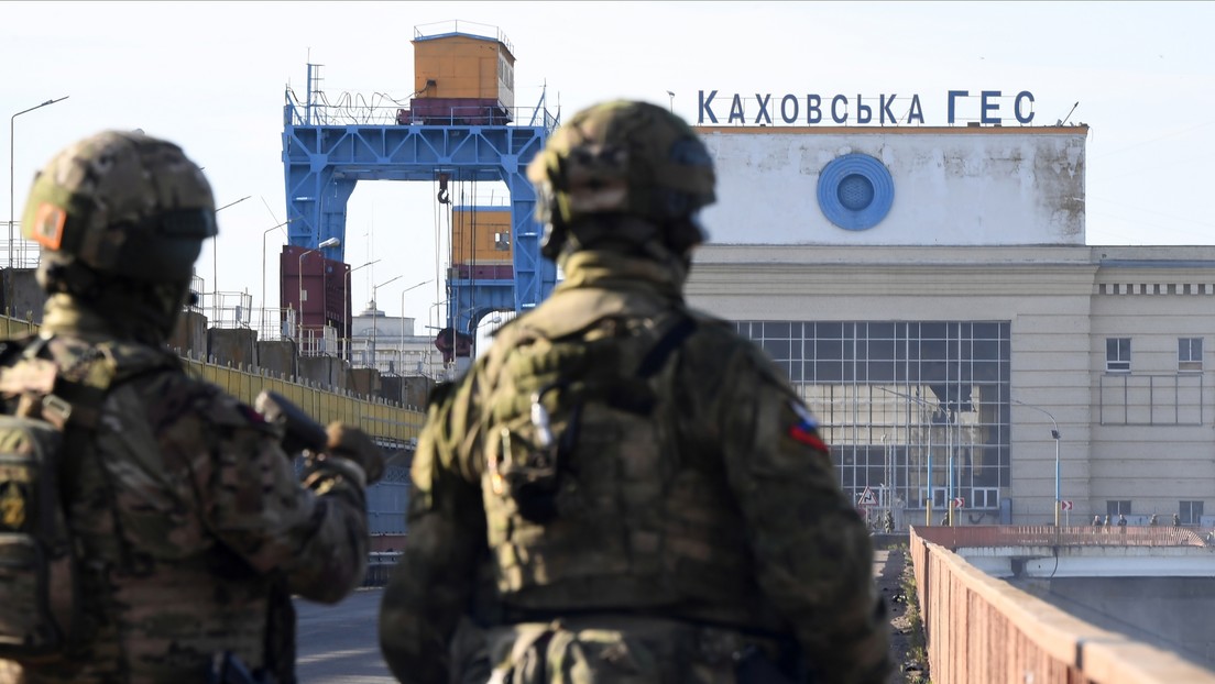 La central hidroeléctrica de Kajovskaya en la provincia rusa de Jersón.