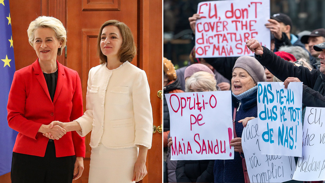 Una protesta en Moldavia coincide con la visita de la presidenta de la Comisión Europea