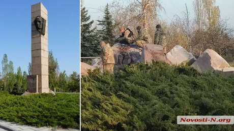 VIDEO: Dinamitan un monumento a la Madre Patria en la ciudad ucraniana de Nikoláyev