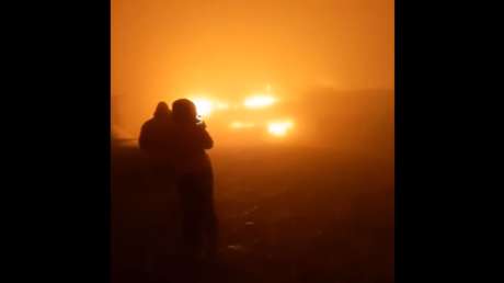 Gran incendio en un café en Crimea (VIDEO)