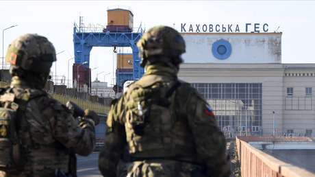 La central hidroeléctrica de Kajovskaya en la provincia rusa de Jersón.