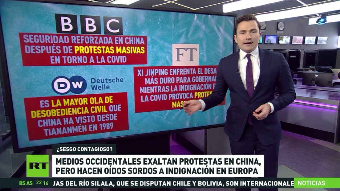 Medios occidentales exaltan protestas en China, pero hacen oídos sordos a la indignación en Europa