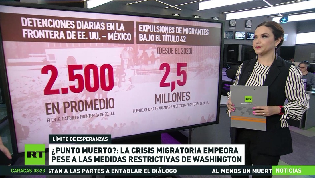 Migrantes hacen fila en la frontera México-EE.UU. días antes de que expire el polémico Título 42