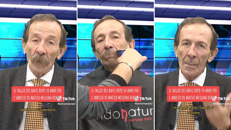 Periodista italiano se afeita el bigote tras 50 años por la detención de un capo de la mafia (VIDEO)