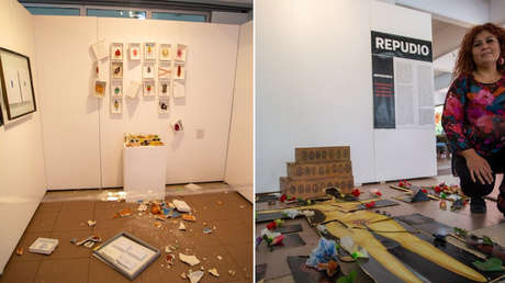 Un grupo de religiosos destruye obras de una polémica exposición "feminista" en Argentina
