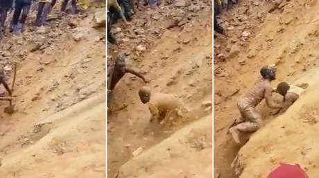 VIDEO: Nueve personas salen de una mina de oro colapsada en República Democrática del Congo