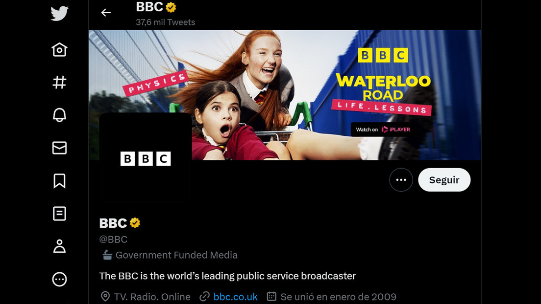 Twitter etiqueta a la BBC como "medio financiado por el Gobierno"