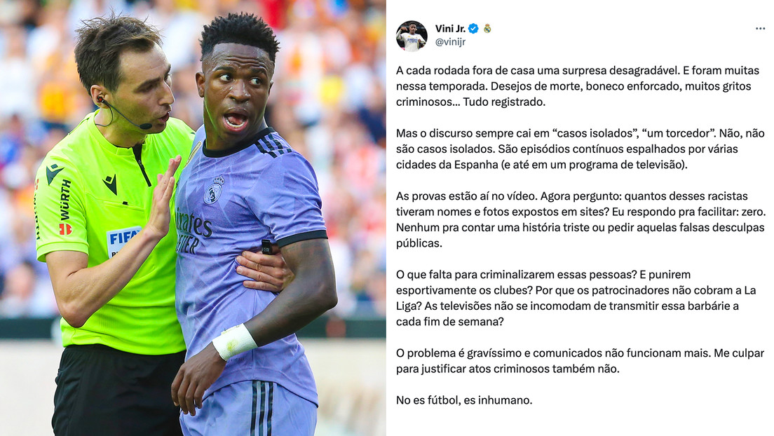 Continúa el escándalo: Vinícius Jr. cuelga un video con pruebas de los insultos recibidos en España