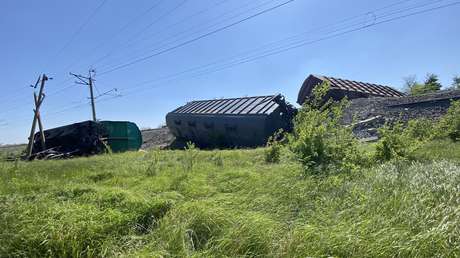 Descarrila un tren cargado con grano en Crimea