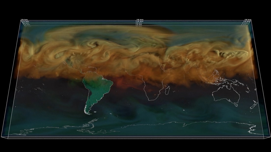 Preocupante modelación de la NASA muestra todo el CO2 que emitimos en un año