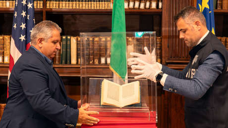 Italia recupera una carta de Cristóbal Colón robada sobre el descubrimiento del Nuevo Mundo