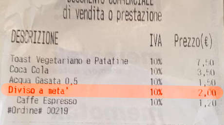 Un restaurante italiano cobra por cortarle un sándwich a un turista