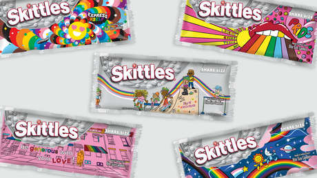 Critican a Skittles por los nuevos diseños LGBTQ+ de su bolsa de caramelos
