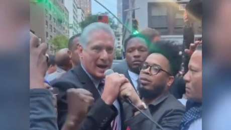 VIDEO: Díaz-Canel se une a una marcha en EE.UU. para exigir el fin del bloqueo a Cuba