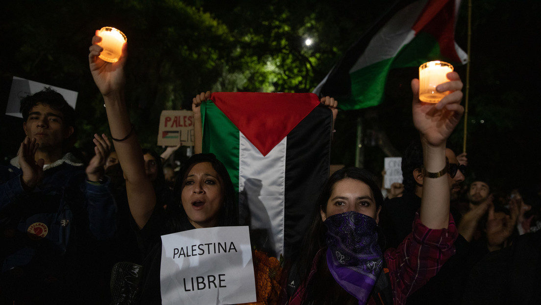 Cientos de personas salen a protestar en Ciudad de México en apoyo a Palestina (VIDEO)