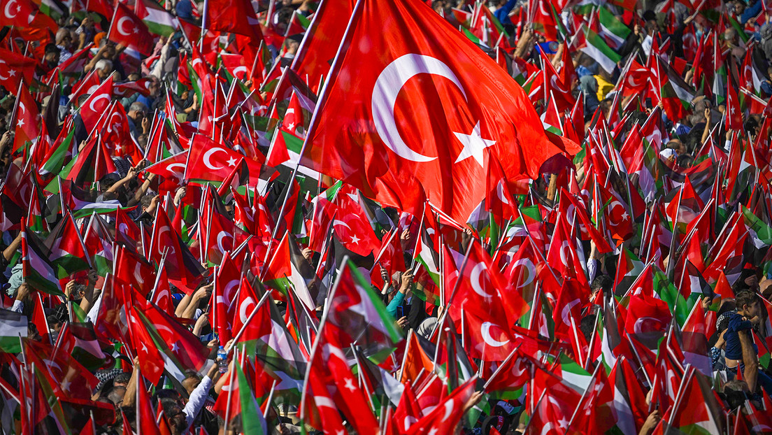 Multitudinaria manifestación de apoyo a Palestina en Estambul (VIDEOS)