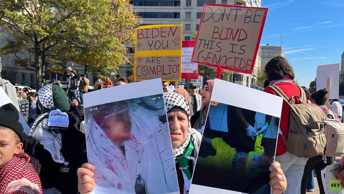 VIDEO, FOTOS: Decenas de miles de personas protestan en Washington para exigir el levantamiento del asedio a Gaza