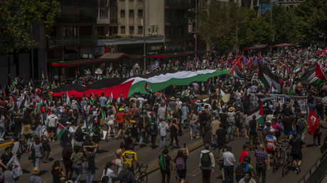 Multitudinaria manifestación en Chile en solidaridad con Palestina bajo el lema "Contra el genocidio en Gaza" (VIDEOS)