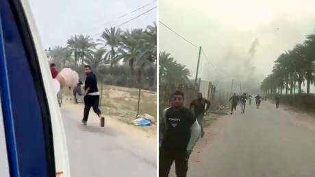 Palestinos huyen de ataques israelíes que impactan cerca de ambulancias en Gaza (VIDEO)