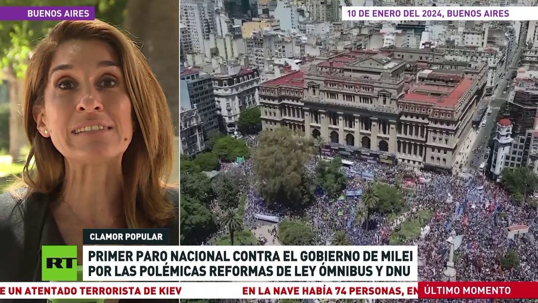 Primer paro nacional contra el Gobierno de Milei por las polémicas reformas de la 'ley ómnibus' y DNU