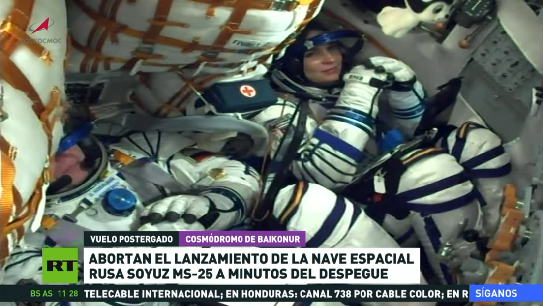 Abortan el lanzamiento de la nave espacial rusa Soyuz MS-25 a minutos del despegue
