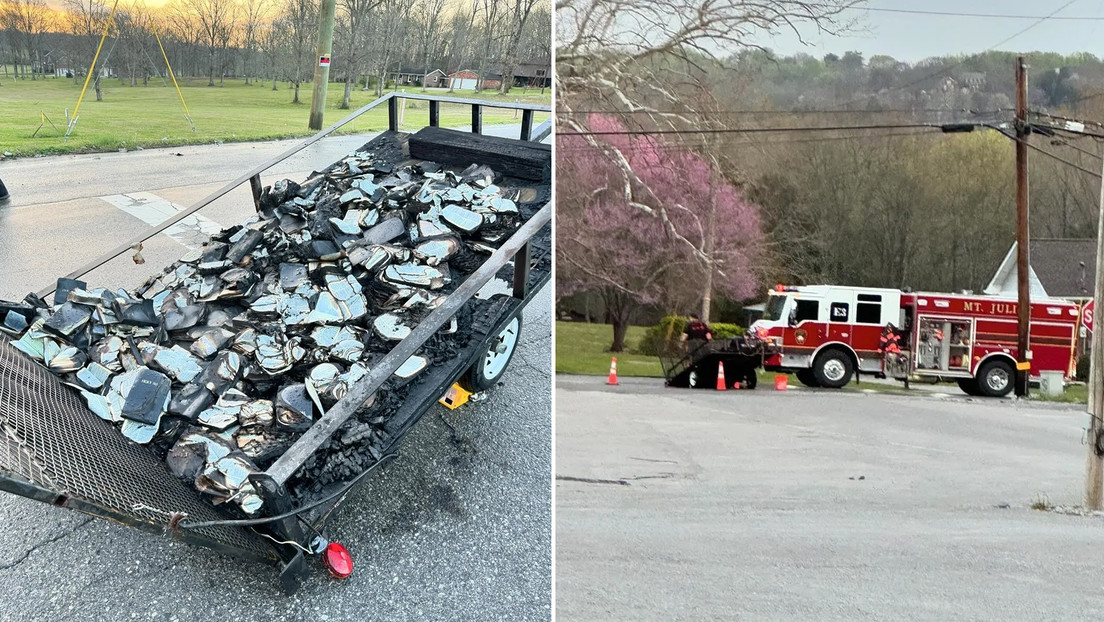 Incendian un remolque con cientos de biblias frente a una iglesia en EE.UU.