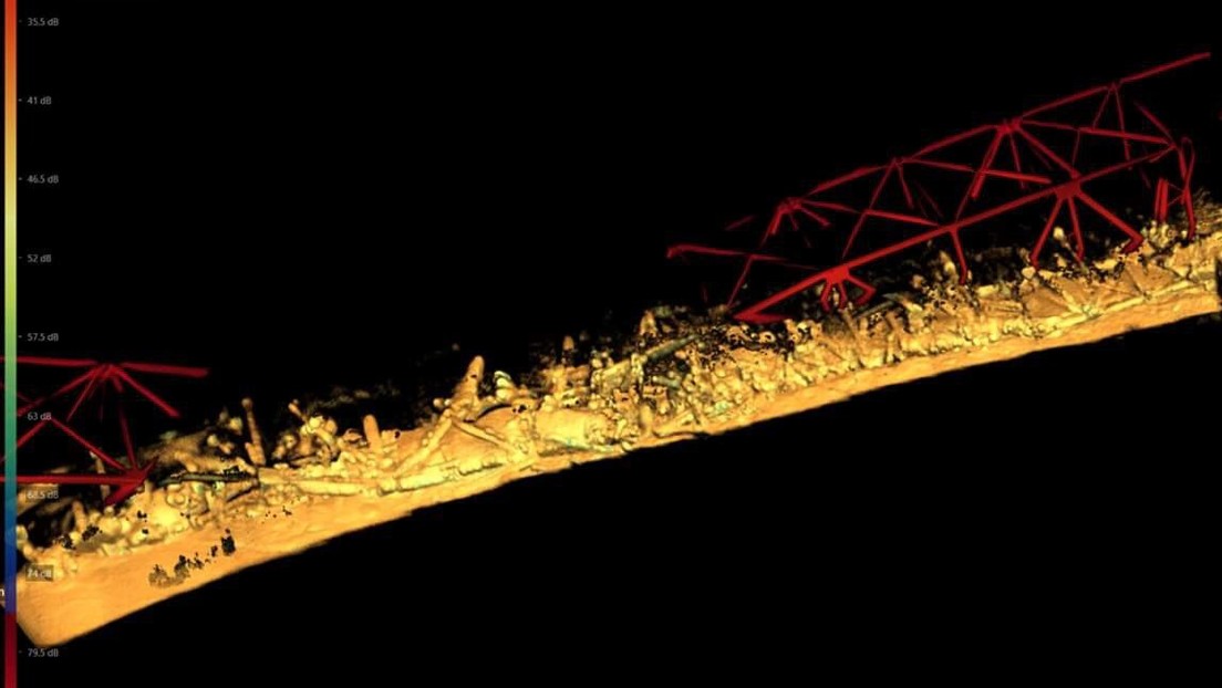 Restos del puente de Baltimore en imágenes submarinas