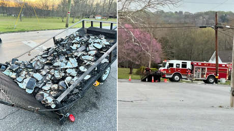 Incendian un remolque con cientos de biblias frente a una iglesia en EE.UU.