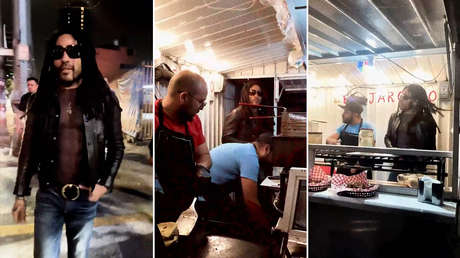 VIDEO: El rockero Lenny Kravitz vende hamburguesas en México