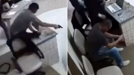 Llega armado al juicio y desata una brutal venganza contra el asesino de su padre