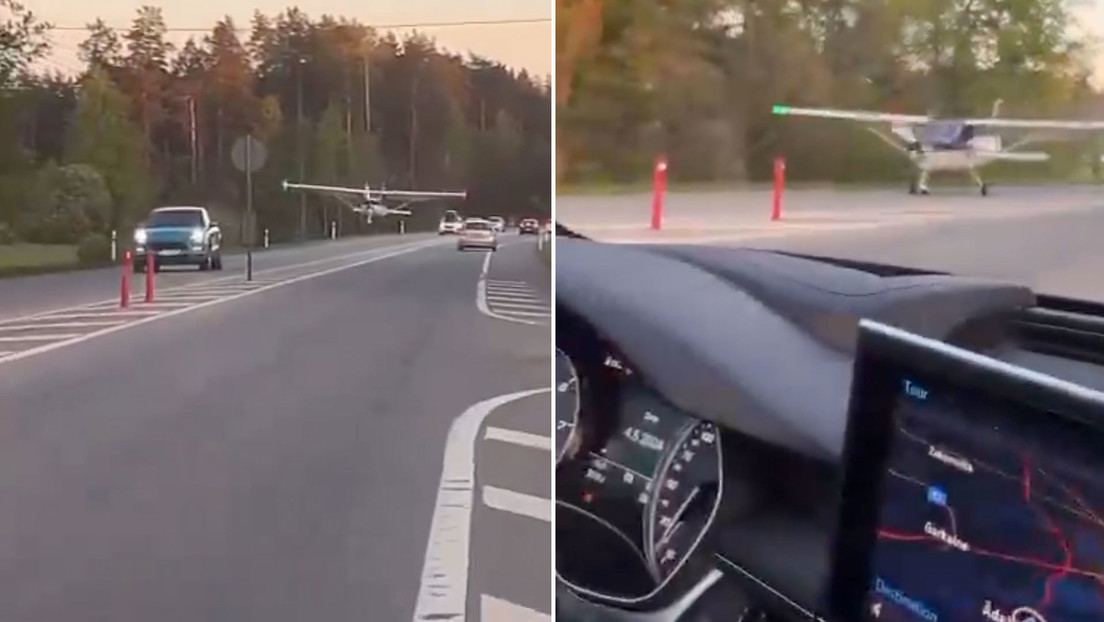 Avioneta aterriza de emergencia en una autopista transitada (VIDEO)