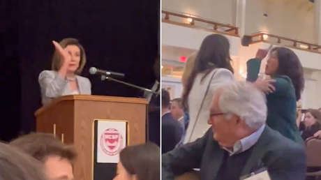 "¡Qué vergüenza!": Una manifestante antiisraelí interrumpe a Pelosi cuando recibía un premio