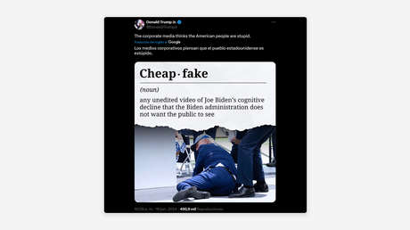 Donald Trump Jr. trolea a la Administración Biden y define qué es un 'fake'