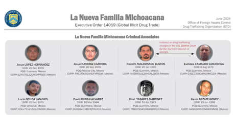 EE.UU. sanciona a cabecillas del cártel La Nueva Familia Michoacana