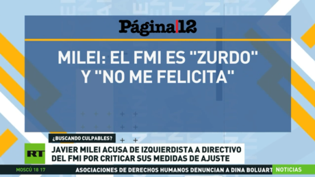 Milei acusa de izquierdista a directivo del FMI por criticar sus medidas de ajuste