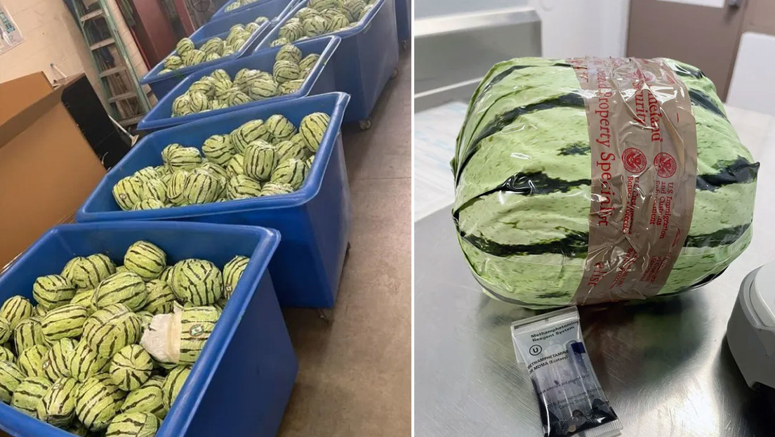 Incautan más de 5 millones de dólares en metanfetamina oculta en sandías ridículamente falsas