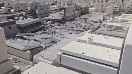 VIDEO: Un misil cae en un cementerio en el norte de Israel