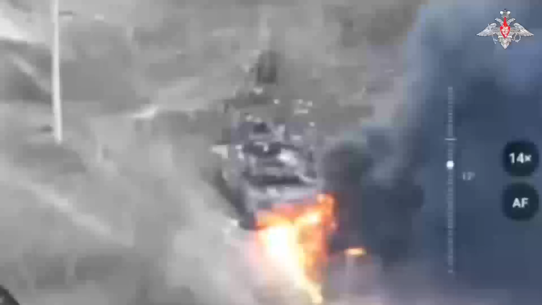 VIDEO: Drones rusos calcinan un tanque Leopard